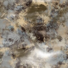 Seamless neutral and white grungy classic abstract surface pattern design for print. High quality illustration. Monochrome earth colored design with white pattern design overlay. Repeat graphic swatch