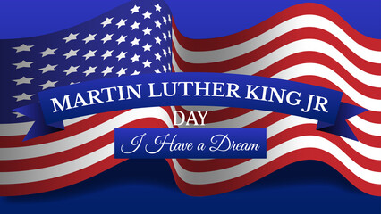 martin luther king jr day background with american flag