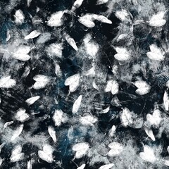 Seamless navy blue and white abstract grungy seamless surface pattern design for print. High quality illustration. Texture for background or textile or fabric or wallpaper or interior design.