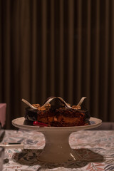 still life with coffee chocolat cake