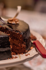 chocolate cake with powder