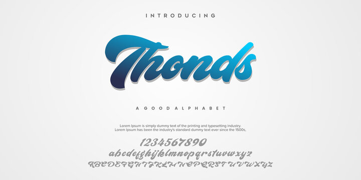 Thonds Abstract minimal Serif alphabet fonts. Typography technology vector illustration