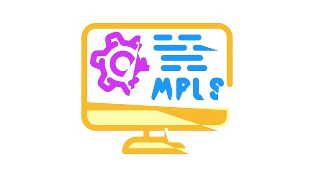 mpls protocol animated color icon mpls protocol sign. isolated on white background