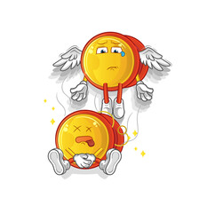 yoyo spirit leaves the body mascot. cartoon vector