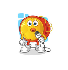 Fototapeta premium yoyo tv reporter cartoon. cartoon mascot vector