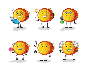 yoyo thinking group character. cartoon mascot vector