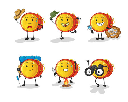 yoyo adventure group character. cartoon mascot vector