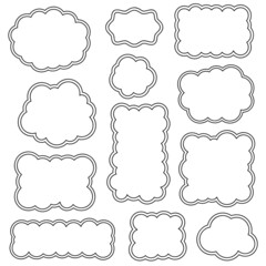 Obraz premium Speech bubble, speech balloon, flame,chat bubble flat line vector icon 