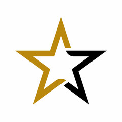 golden star logo icon vector