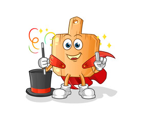 Obraz premium wooden placemat magician illustration. character vector