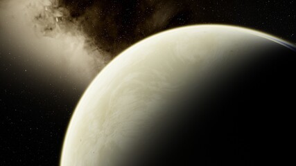 Naklejka premium Planets and galaxy, science fiction wallpaper 3d illustration