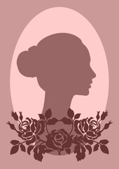    silhouette of a girl with flowers