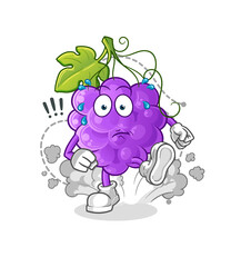 grape running illustration. character vector