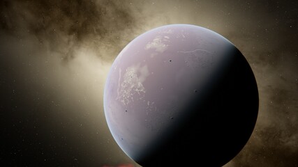 Planets and galaxy, science fiction wallpaper 3d illustration