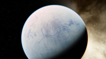 Planets and galaxy, science fiction wallpaper 3d illustration