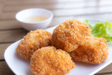 Deep fried shrimp cakes with plum sauce