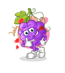 grape flirting illustration. character vector