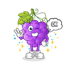 grape agree mascot. cartoon vector