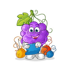 grape tailor mascot. cartoon vector