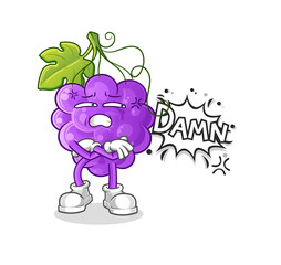 grape very pissed off illustration. character vector