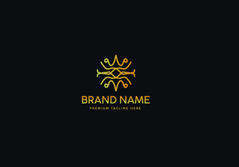 Obraz premium Monogram Luxury Logo Template, Logo Luxury, Logo Gold classic, Icon Logo Gold luxury, Branding