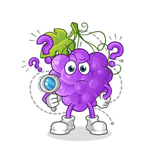 grape searching illustration. character vector