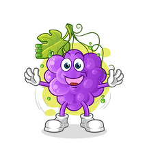 grape full battery character. cartoon mascot vector