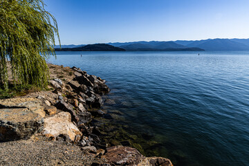 Lake Pend d' Oreille and Mountains From The Marina, Sandpoint, Idaho, USA