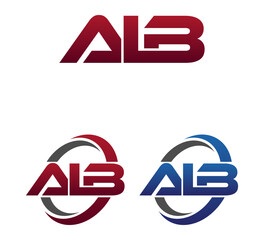 Modern 3 Letters Initial logo Vector Swoosh Red Blue ALB