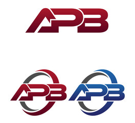 Modern 3 Letters Initial logo Vector Swoosh Red Blue APB