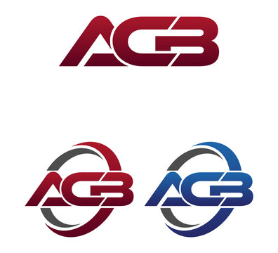 Modern 3 Letters Initial logo Vector Swoosh Red Blue ACB