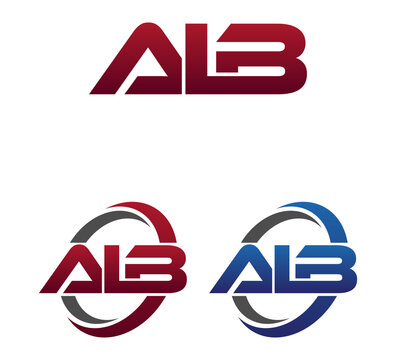 Modern 3 Letters Initial logo Vector Swoosh Red Blue ALB