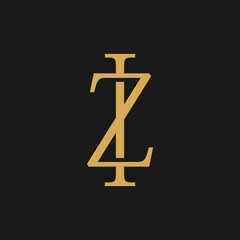 Elegant Luxury Initial IZ Monogram Logo design simple