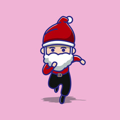 skinny santa running for christmas