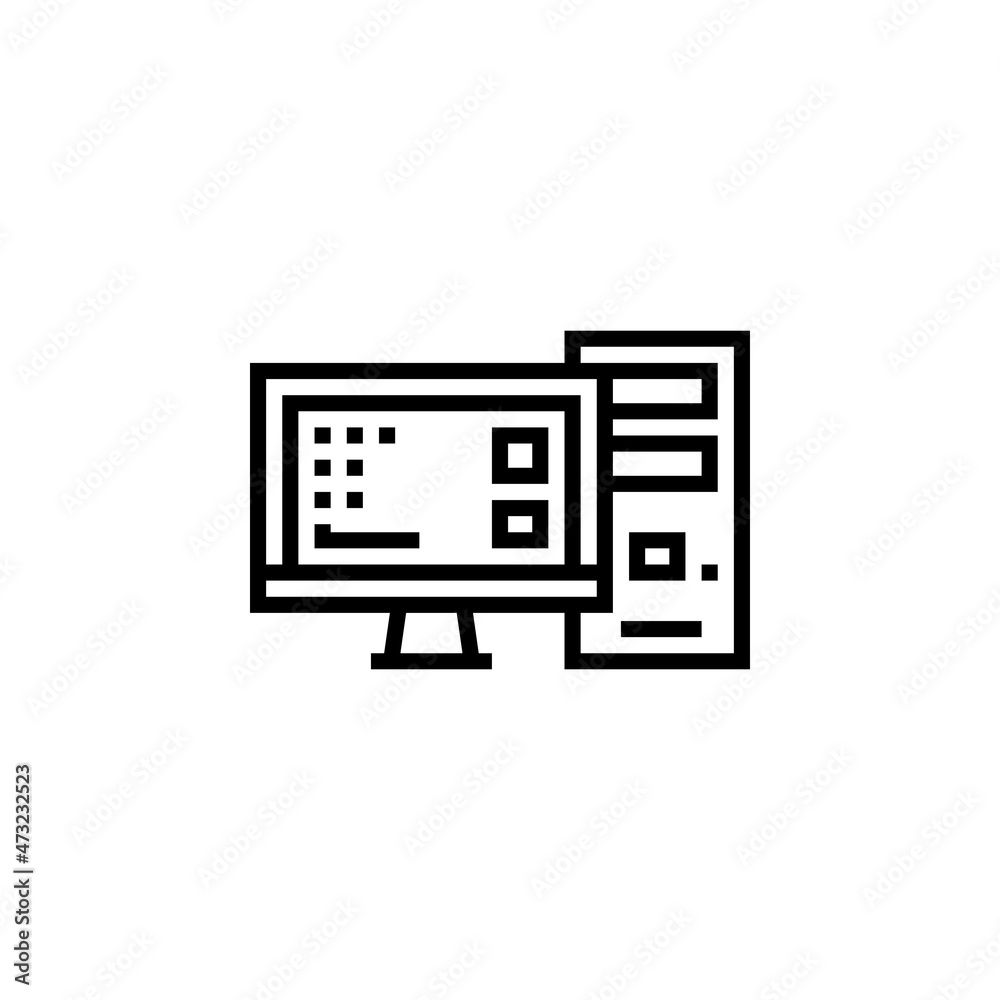 Poster computer vector icon. computer component icon outline style. perfect use for logo, presentation, web