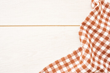 Fototapeta premium wooden texture plaid tablecloth kitchen textile design