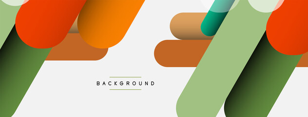 Overlapping round shapes and lines background. Vector illustration for wallpaper banner background or landing page