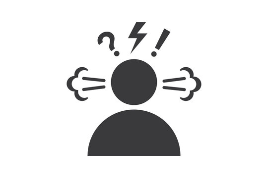 Angry person icon on white background for website, application, printing, document, poster design, etc. vector EPS10