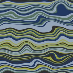 Seamless wavy stripe trendy surface pattern design for print. High quality illustration. Curved striped simple abstract digitally rendered repeat tile for fashion, fabric, textile, interior, or decor.