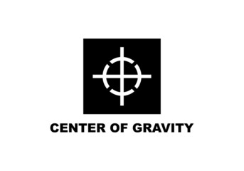 Center of gravity simple flat icon vector illustration