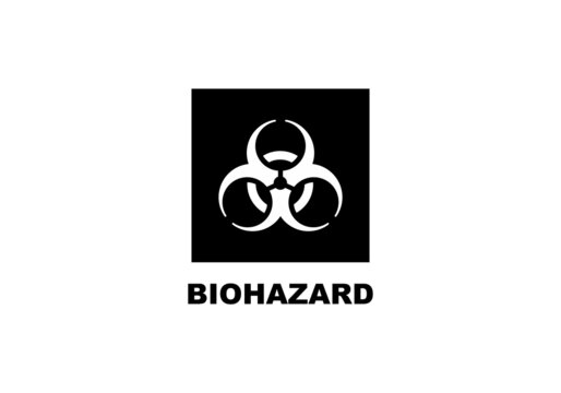 Biohazard simple flat icon vector illustration