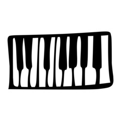 piano of party hand drawn illustration