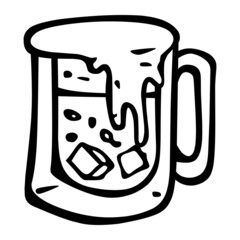 soda of party hand drawn illustration