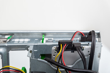 Closed-up view of SSD HDD inside of business desktop PC