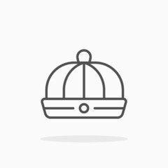 Chinese hat icon. Editable Stroke and pixel perfect. Outline style. Vector illustration. Enjoy this icon for your project.