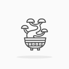 Bonsai icon. Editable Stroke and pixel perfect. Outline style. Vector illustration. Enjoy this icon for your project.