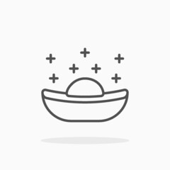 Ingot icon. Editable Stroke and pixel perfect. Outline style. Vector illustration. Enjoy this icon for your project.