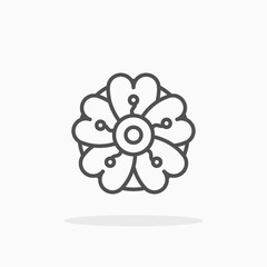 Flower icon. Editable Stroke and pixel perfect. Outline style. Vector illustration. Enjoy this icon for your project.