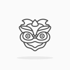 Lion Dance icon. Editable Stroke and pixel perfect. Outline style. Vector illustration. Enjoy this icon for your project.