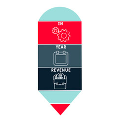 IYR - In Year Revenue acronym. business concept background.  vector illustration concept with keywords and icons. lettering illustration with icons for web banner, flyer, landing 